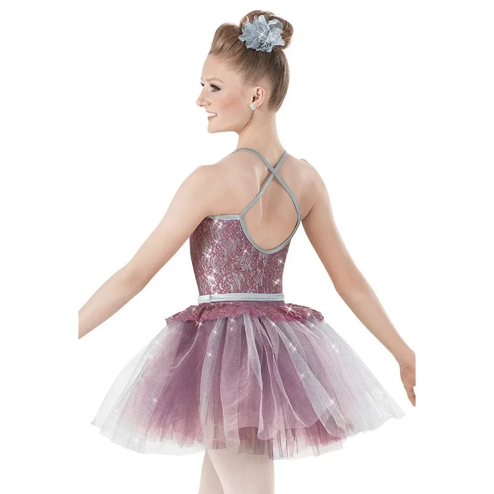 Pre-Owned Dance Costume Weissman 7585 Int Child Rose Tutu Ballet Sequin
